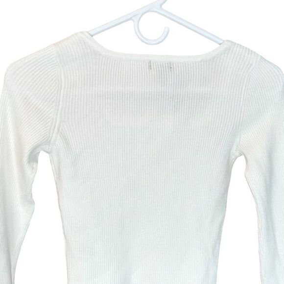 NWT Art Class Girls Ribbed Square Neck Sweater Cream/Ivory Med (8) - Picture 9 of 13